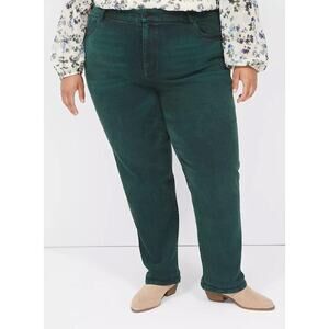 Lane Bryant Boyfriend Fit Color Jean Green Size 22S Retro 80s 90s Y2K
